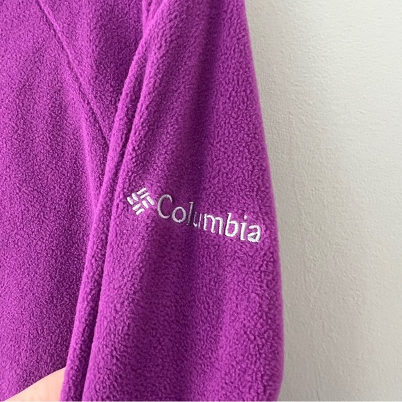 Columbia Benton Springs Quarter Zip Purple and Navy Fleece - Picture 3 of 4